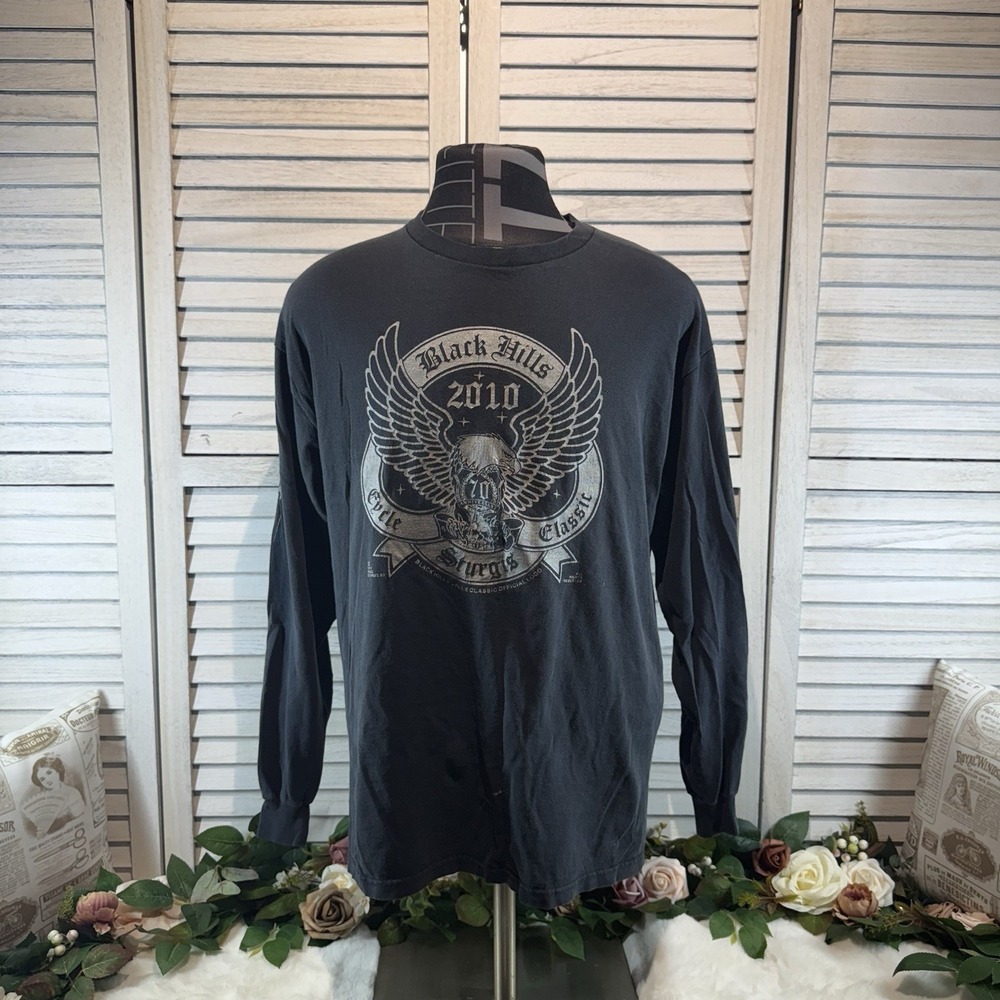 2010 Sturgis Harley Davidson Rally Long Sleeve T-Shirt Large Delta Brand‎ XL